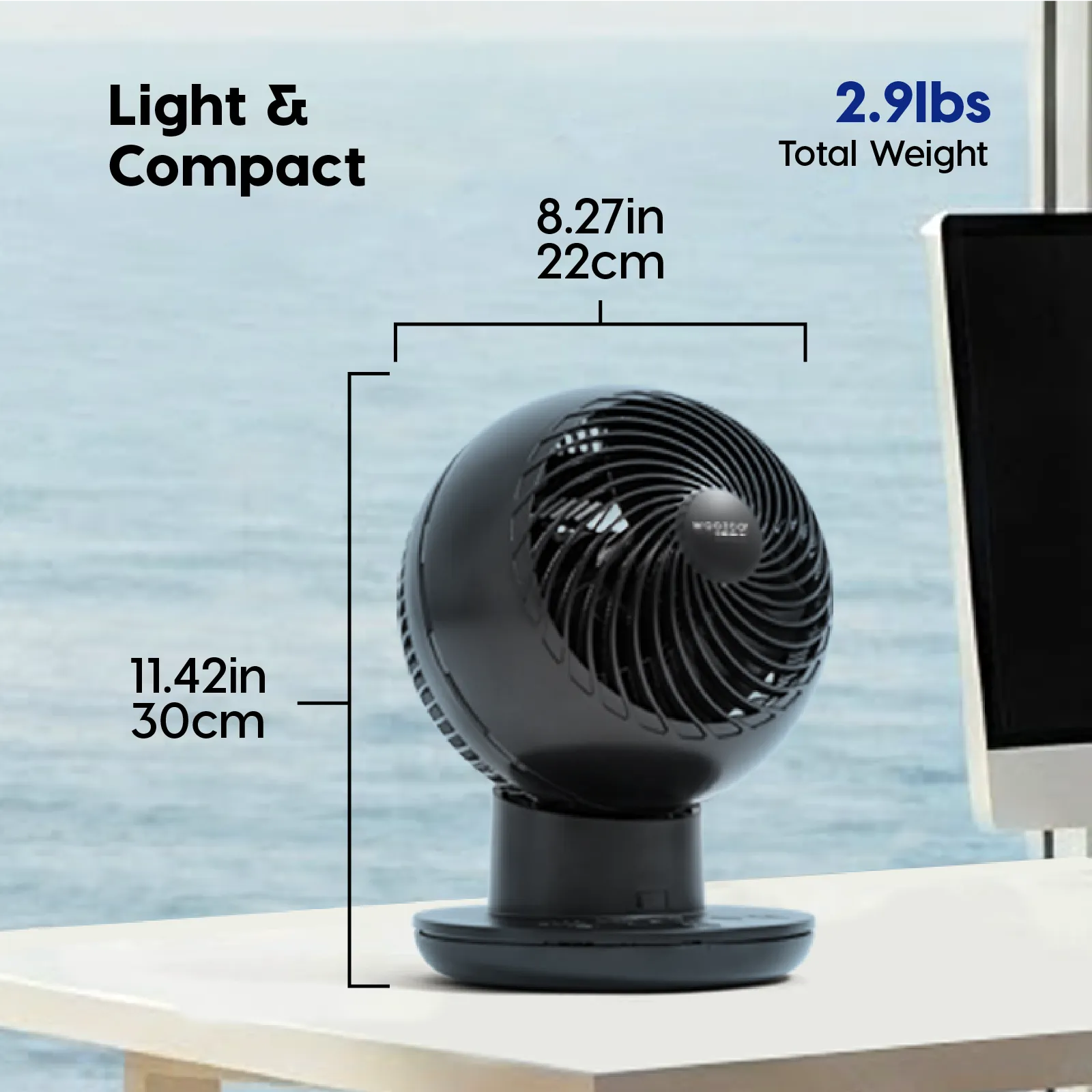 WOOZOO Globe Fan - Multi Oscillation, Powerful & Quiet DC Motor, Remote