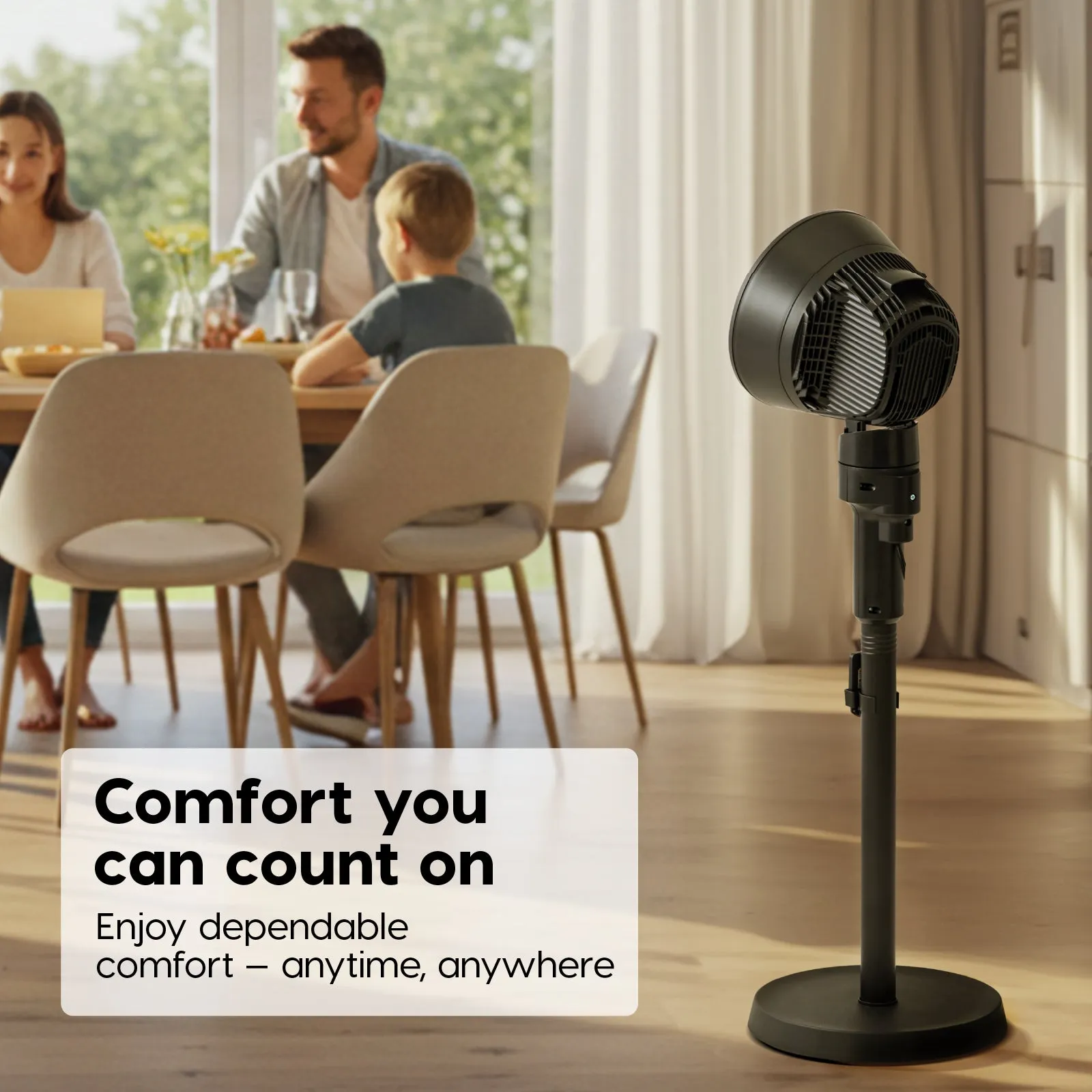WOOZOO Pedestal Standing Fan with 5.9" 3-Wing Blade