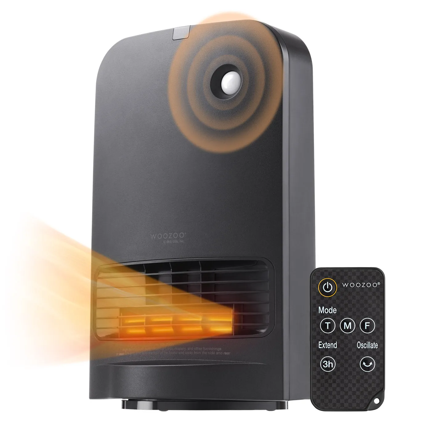 WOOZOO Portable Electric Space Heater - Oscillation, Motion Sensor usb powered desktop fan for office desk