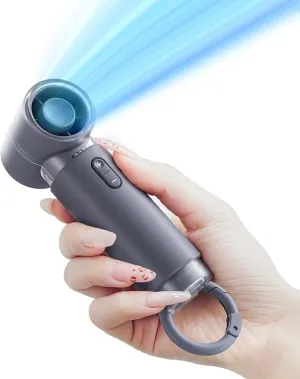 WSKEN Mini Handheld Portable Fan - Small Pocket Powerful Turbo Fan Personal Rechargeable Battery Operated USB Charger, 5 Speeds Summer Travel Essentials Gifts for Women/Men/Working/Outdoor,Gray Mini handheld fan for personal cooling
