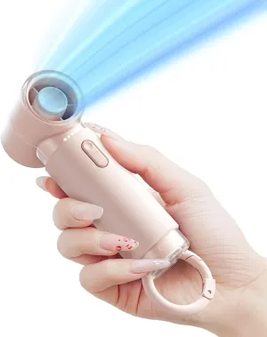WSKEN Mini Handheld Portable Fan - Small Pocket Powerful Turbo Fan Personal Rechargeable Battery Operated USB Charger, 5 Speeds Summer Travel Essentials Gifts for Women/Men/Working/Outdoor,Pink Mini handheld fan for personal cooling