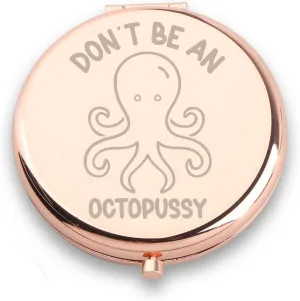 WUSUANED Funny Ocean Octopus Makeup Mirror Don't Be an Octopussy Mirror Sarcastic Gift Octopus Lover Gift (Funny Octopus Mirror) Octopus-shaped decorative fan