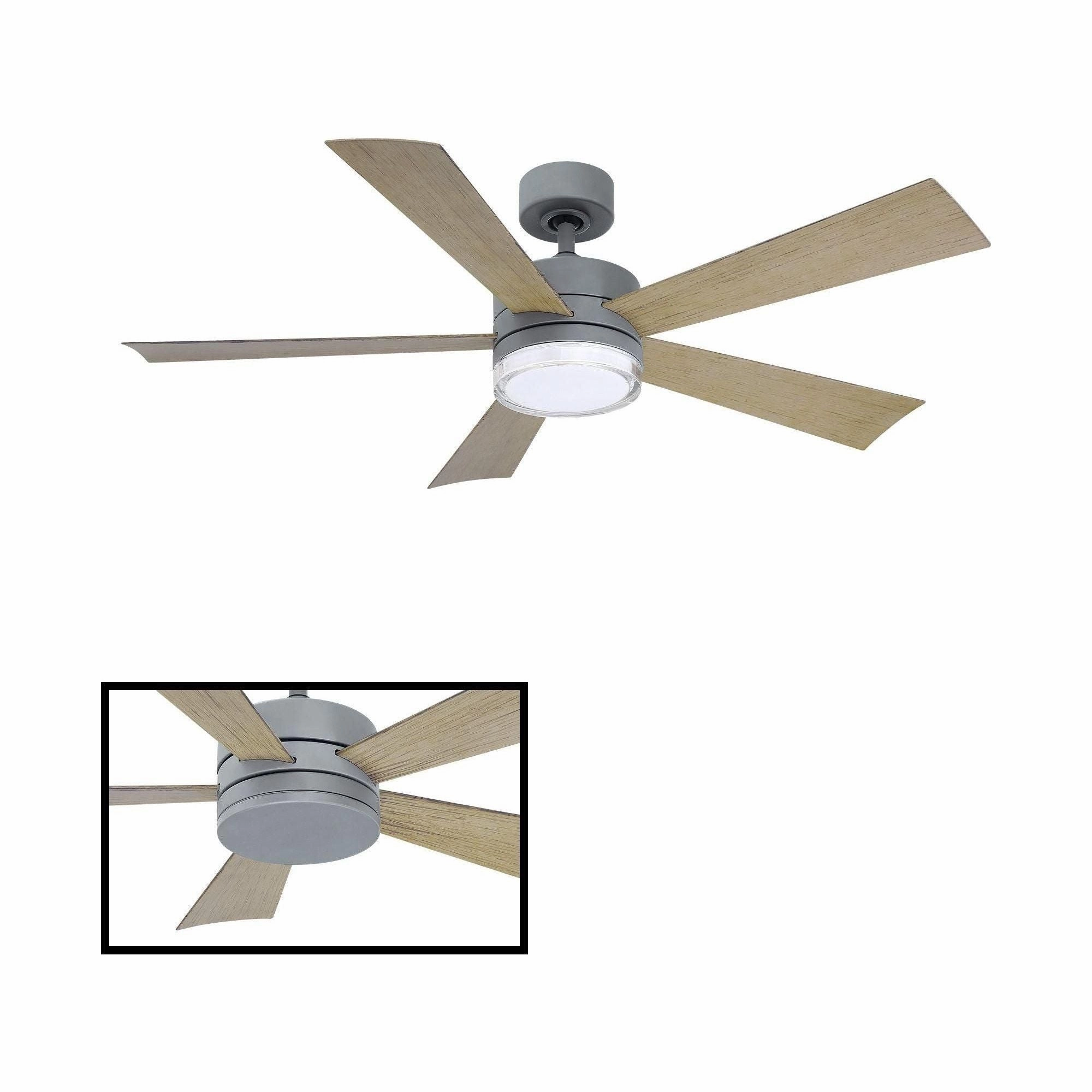 Wynd Indoor/Outdoor 5-Blade 52" Smart Ceiling Fan with LED Light Kit and Remote Control