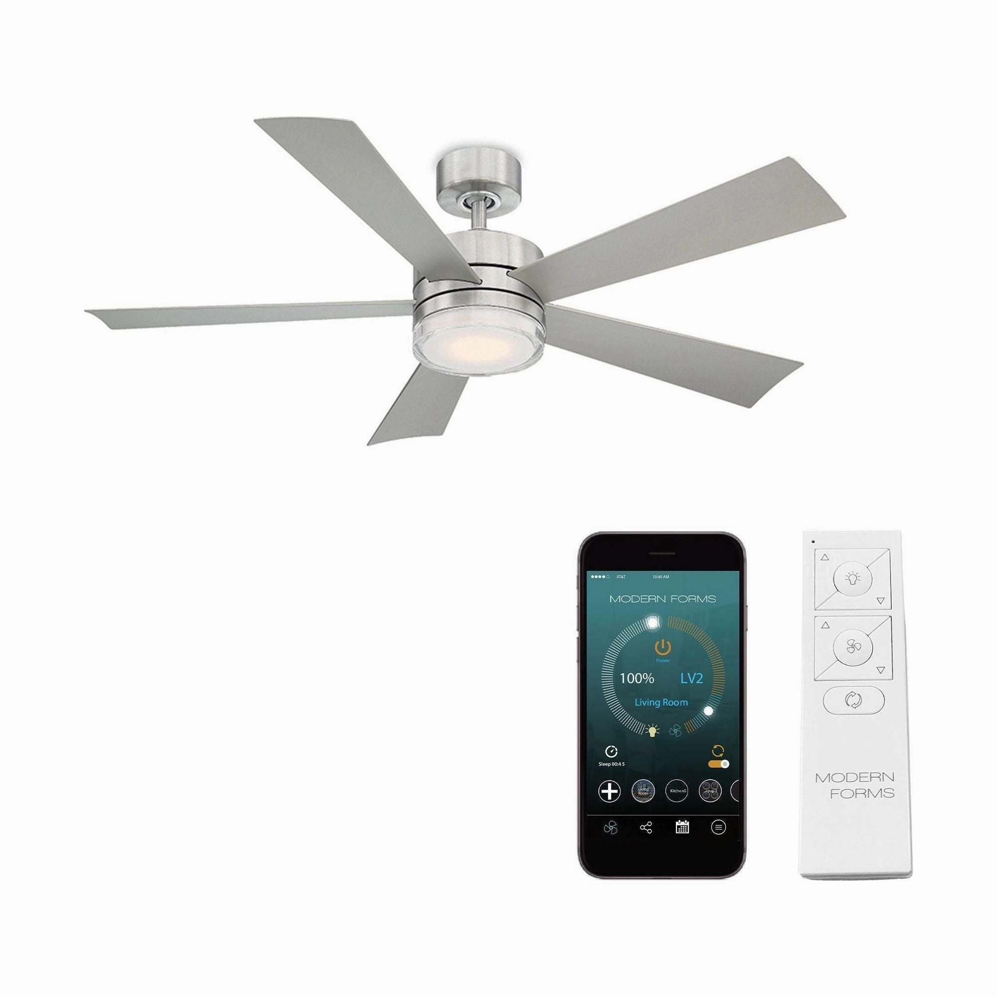 Wynd Indoor/Outdoor 5-Blade 52" Smart Ceiling Fan with LED Light Kit and Remote Control