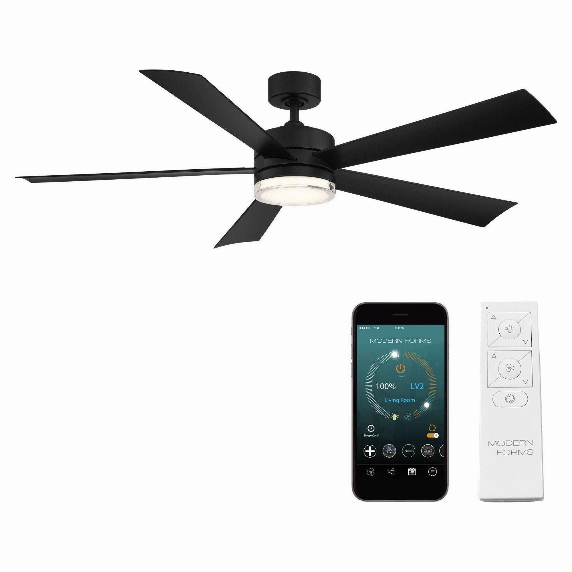 Wynd Indoor/Outdoor 5-Blade 60" Smart Ceiling Fan with LED Light Kit and Remote Control