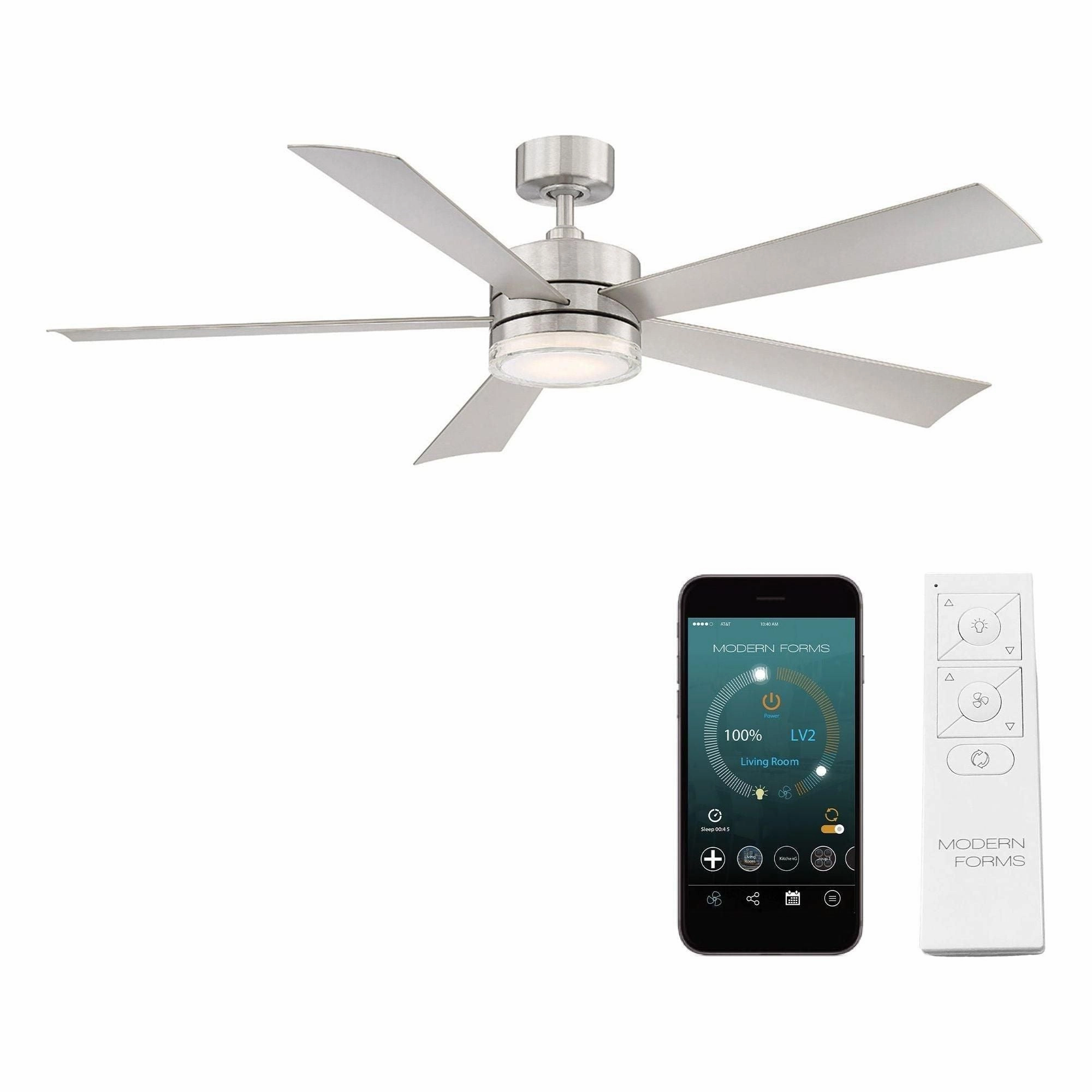 Wynd Indoor/Outdoor 5-Blade 60" Smart Ceiling Fan with LED Light Kit and Remote Control