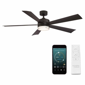 Wynd Indoor/Outdoor 5-Blade 60" Smart Ceiling Fan with LED Light Kit and Remote Control smart ceiling fans with voice control