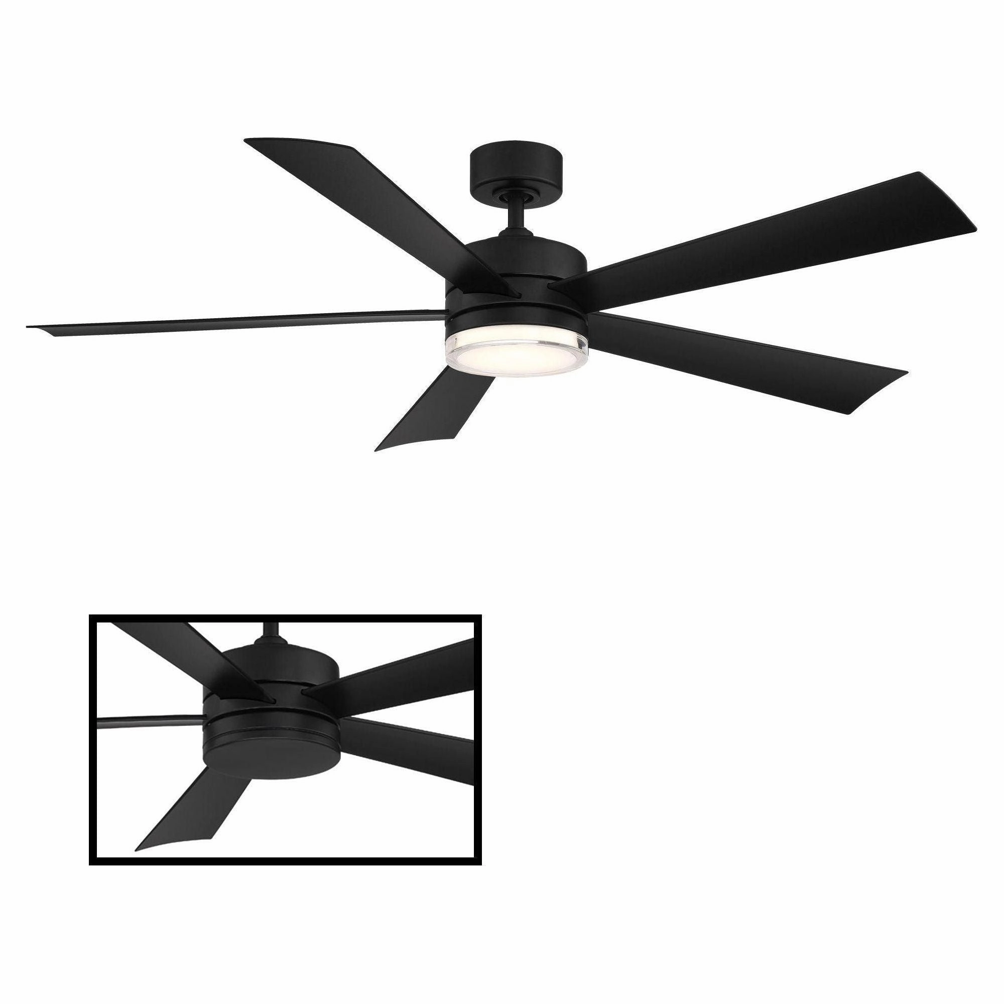 Wynd Indoor/Outdoor 5-Blade 60" Smart Ceiling Fan with LED Light Kit and Remote Control