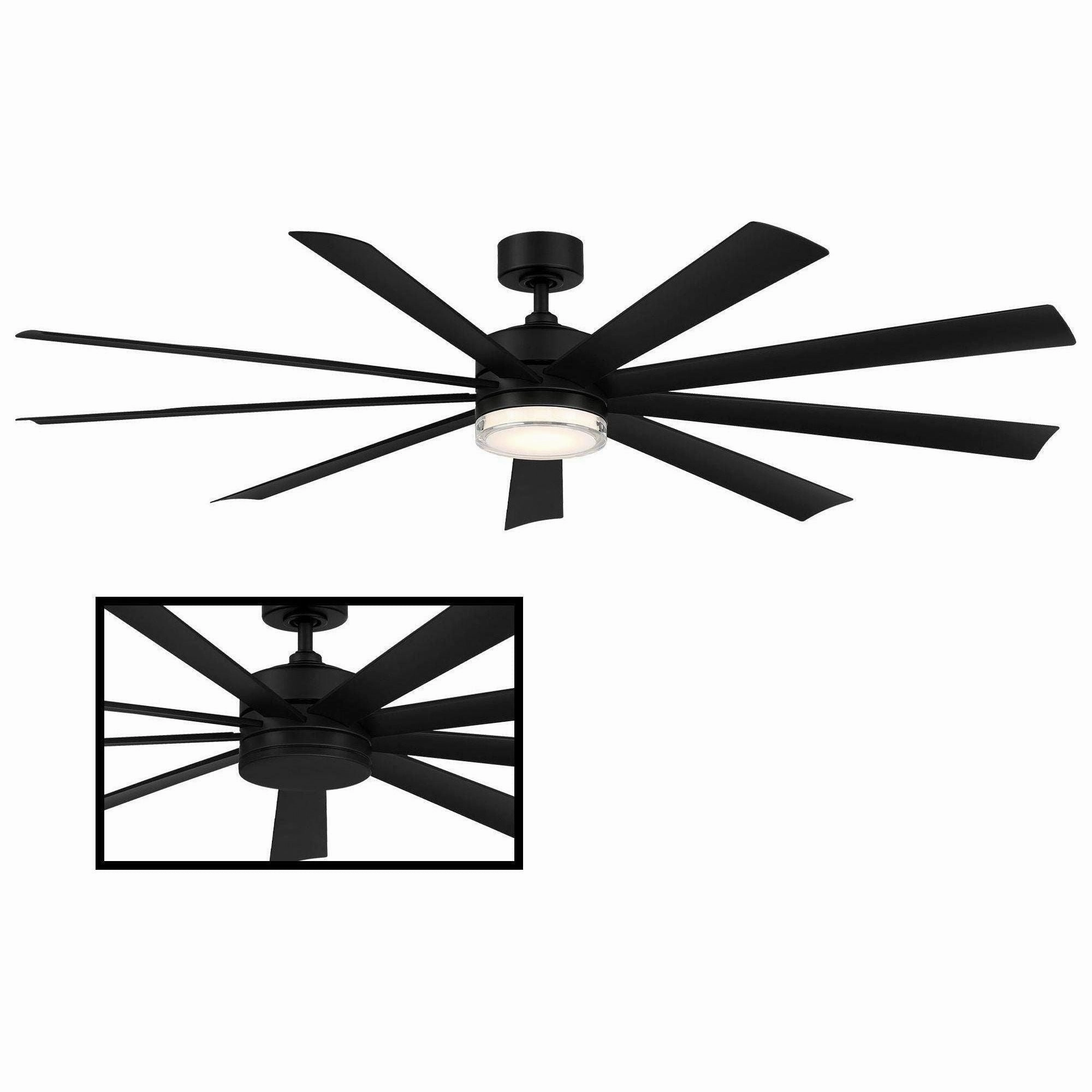 Wynd XL Indoor/Outdoor 9-Blade 72" Smart Ceiling Fan with LED Light Kit and Remote Control