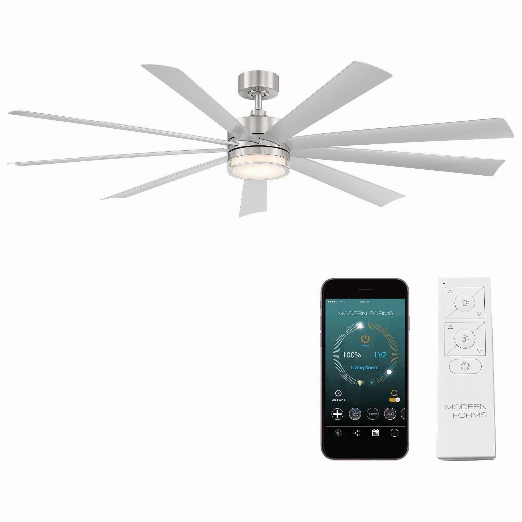 Wynd XL Indoor/Outdoor 9-Blade 72" Smart Ceiling Fan with LED Light Kit and Remote Control