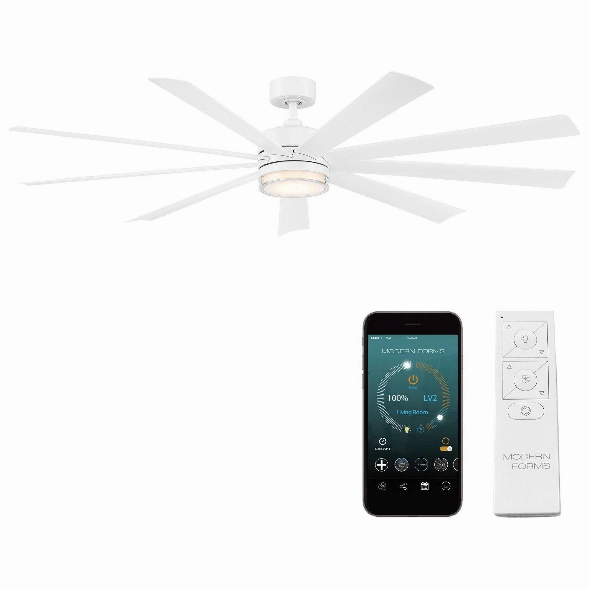Wynd XL Indoor/Outdoor 9-Blade 72" Smart Ceiling Fan with LED Light Kit and Remote Control