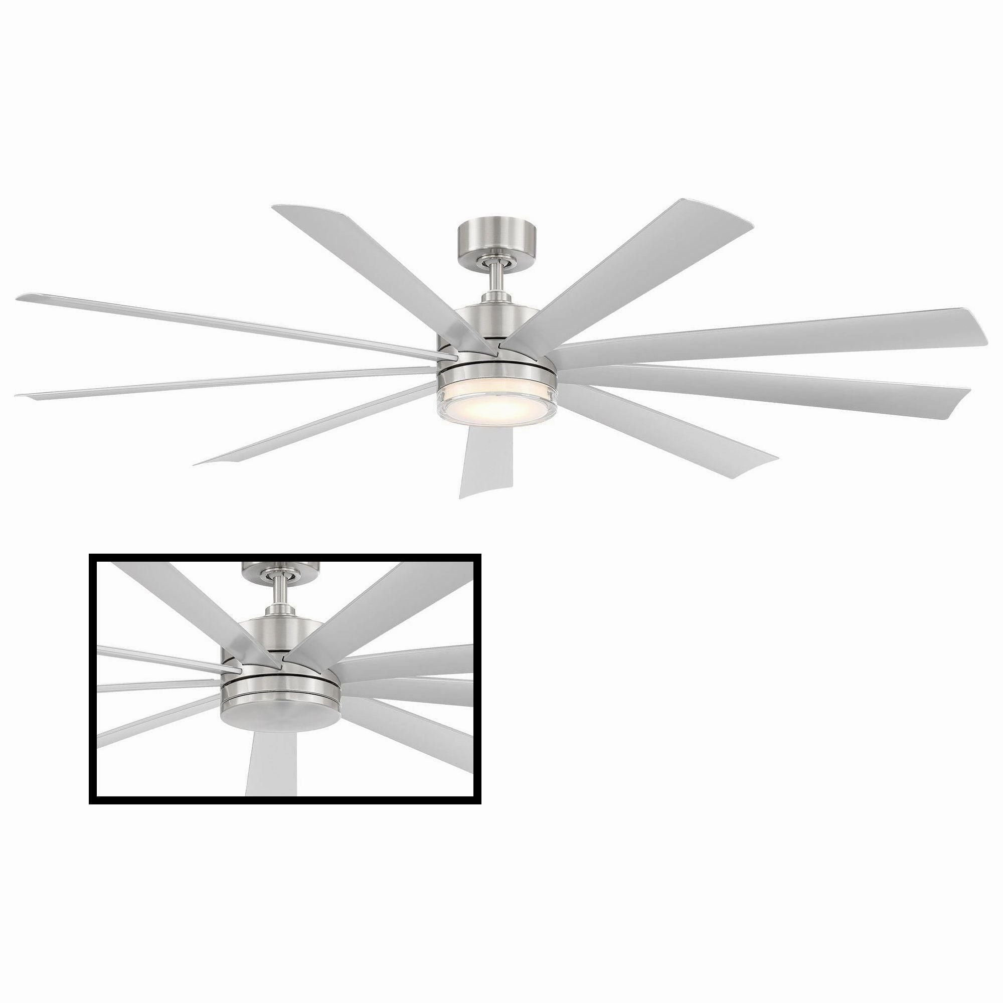 Wynd XL Indoor/Outdoor 9-Blade 72" Smart Ceiling Fan with LED Light Kit and Remote Control