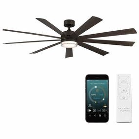 Wynd XL Indoor/Outdoor 9-Blade 72" Smart Ceiling Fan with LED Light Kit and Remote Control smart ceiling fans with voice control