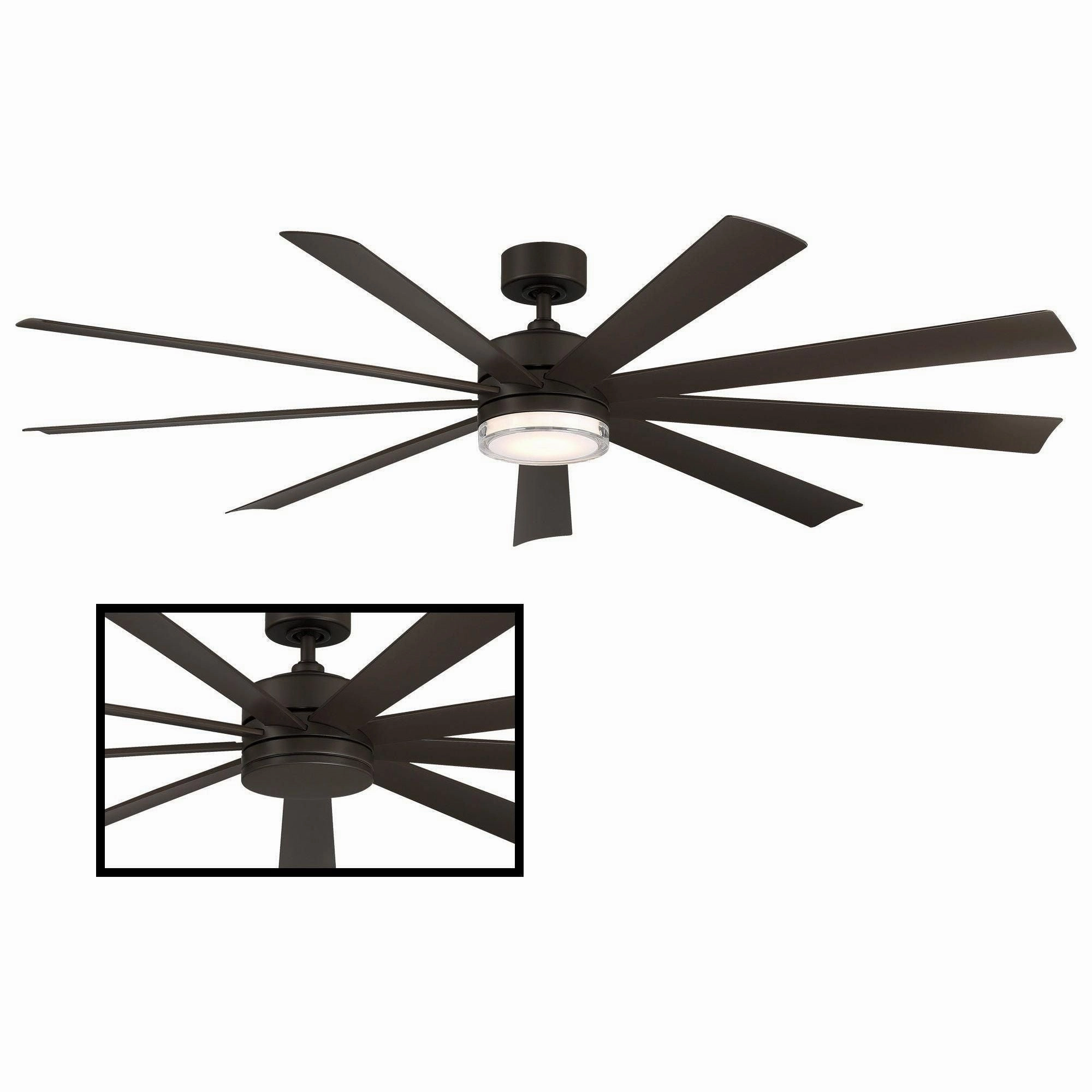 Wynd XL Indoor/Outdoor 9-Blade 72" Smart Ceiling Fan with LED Light Kit and Remote Control