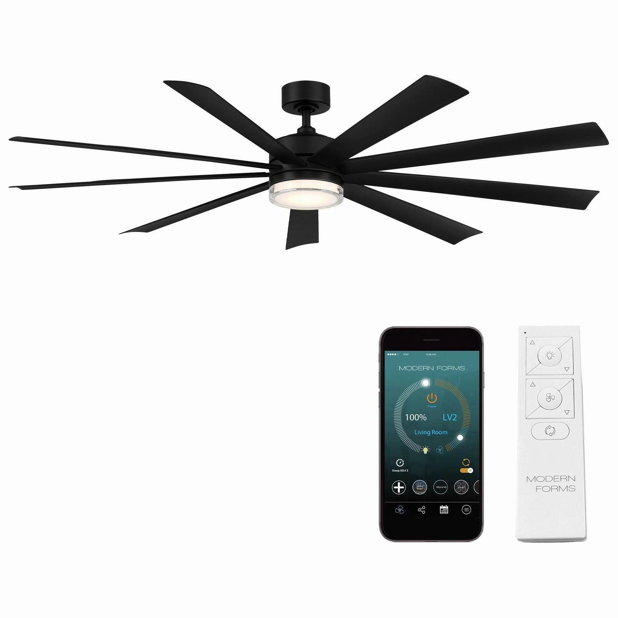 Wynd XL Indoor/Outdoor 9-Blade 72" Smart Ceiling Fan with LED Light Kit and Remote Control
