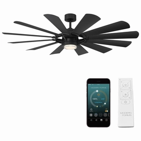 Wyndmill Indoor/Outdoor 12-Blade 65" Smart Ceiling Fan with LED Light Kit and Remote Control quiet ceiling fans with remote control