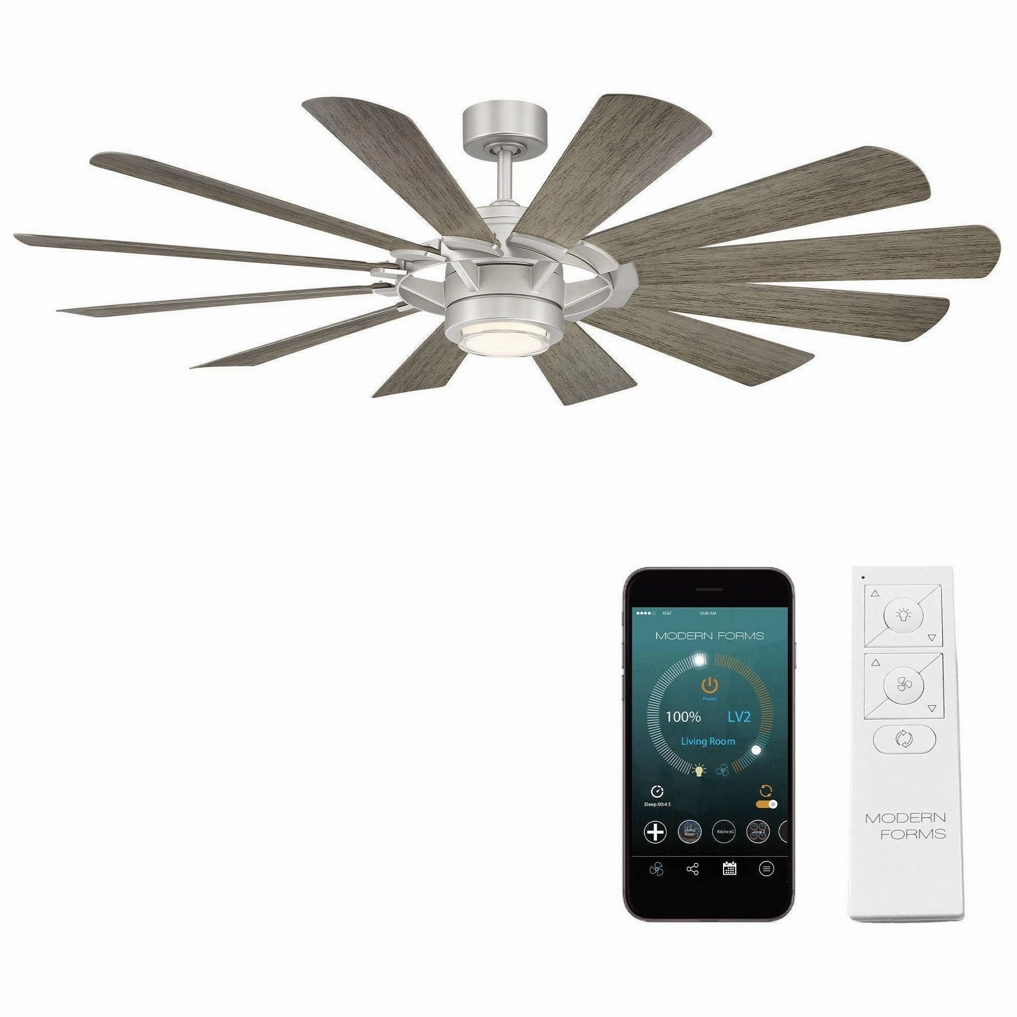 Wyndmill Indoor/Outdoor 12-Blade 65" Smart Ceiling Fan with LED Light Kit and Remote Control