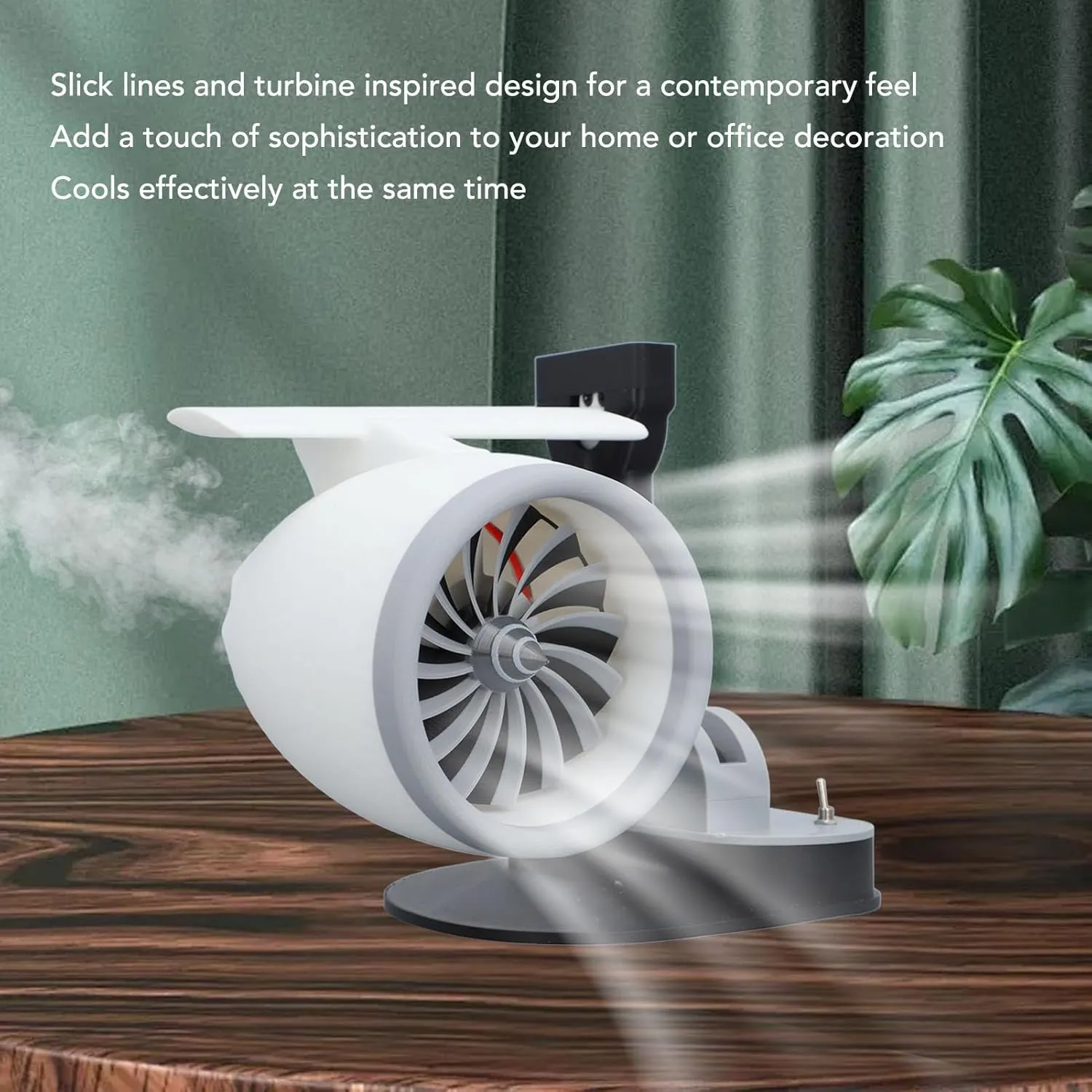 Yoidesu Jet Engine Fan, Innovative Desktop USB Turbofan Turbine Engine Fan with Misting Humidification Function for Home Office (Red)