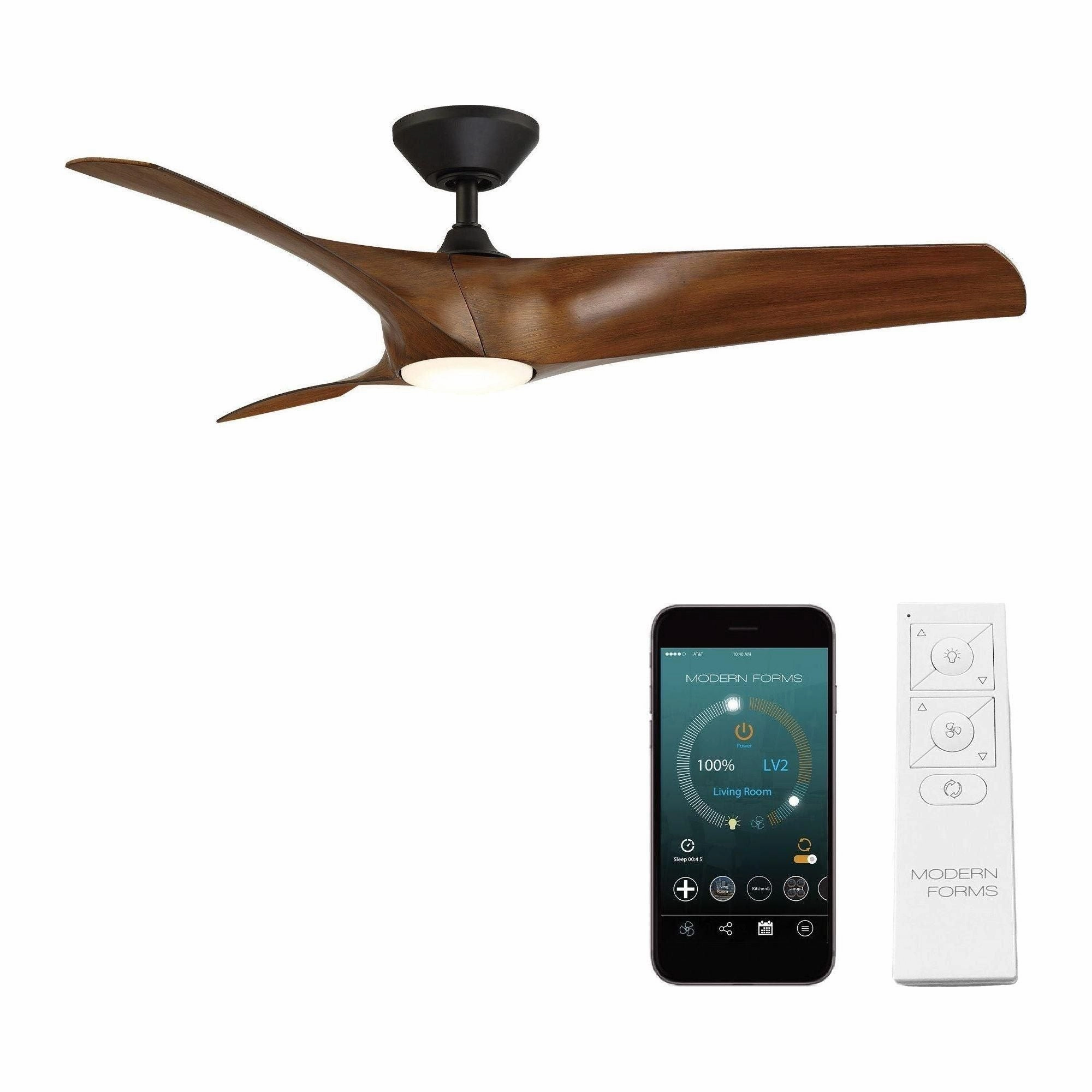 Zephyr Indoor/Outdoor 3-Blade 52" Smart Ceiling Fan with LED Light Kit and Remote Control