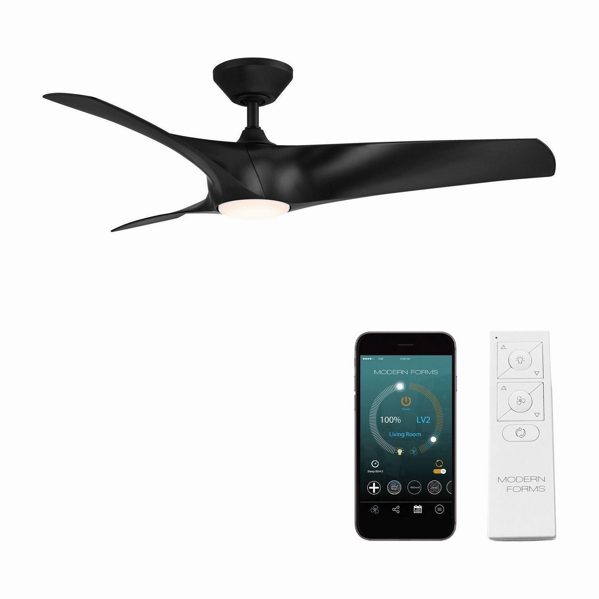 Zephyr Indoor/Outdoor 3-Blade 52" Smart Ceiling Fan with LED Light Kit and Remote Control