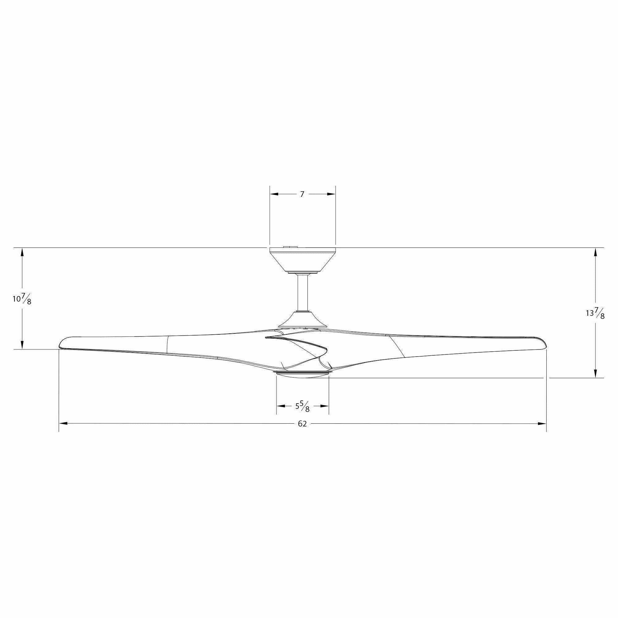 Zephyr Indoor/Outdoor 3-Blade 62" Smart Ceiling Fan with LED Light Kit and Remote Control