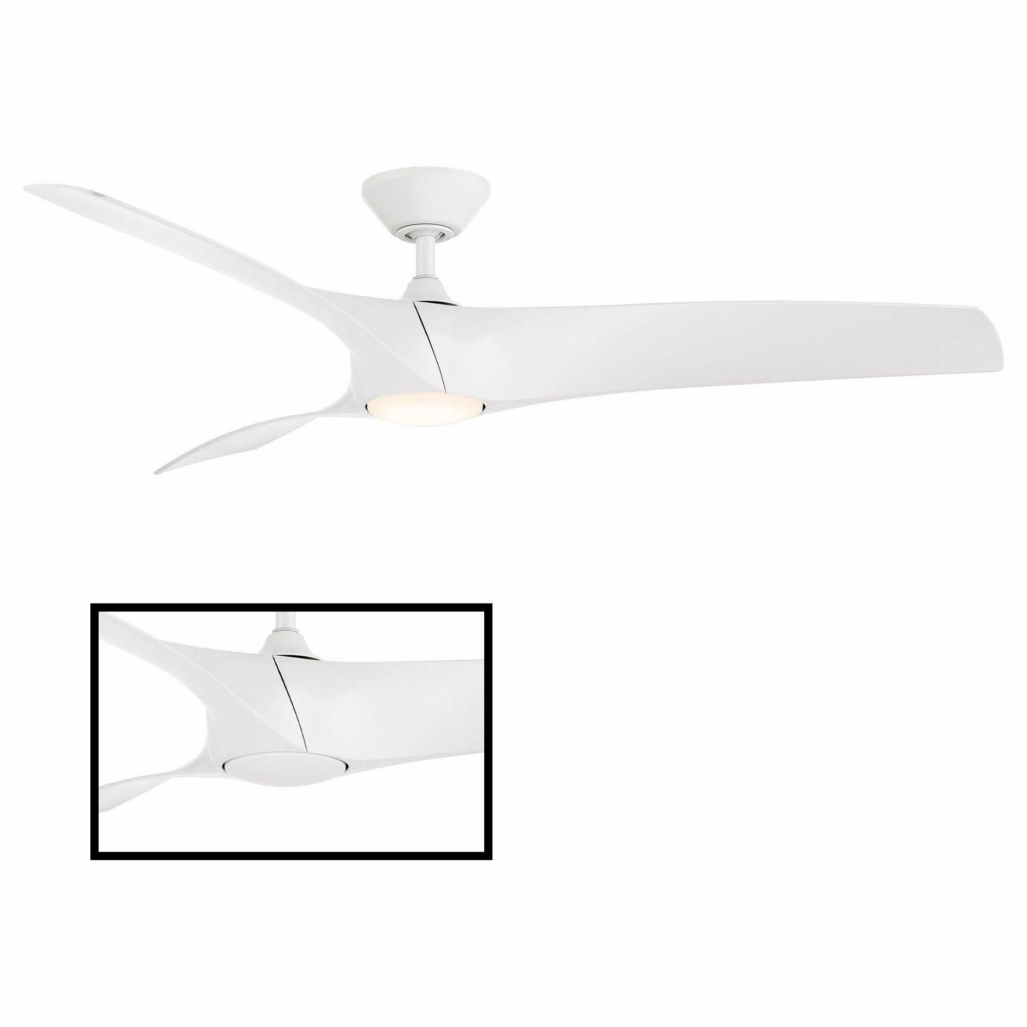 Zephyr Indoor/Outdoor 3-Blade 62" Smart Ceiling Fan with LED Light Kit and Remote Control