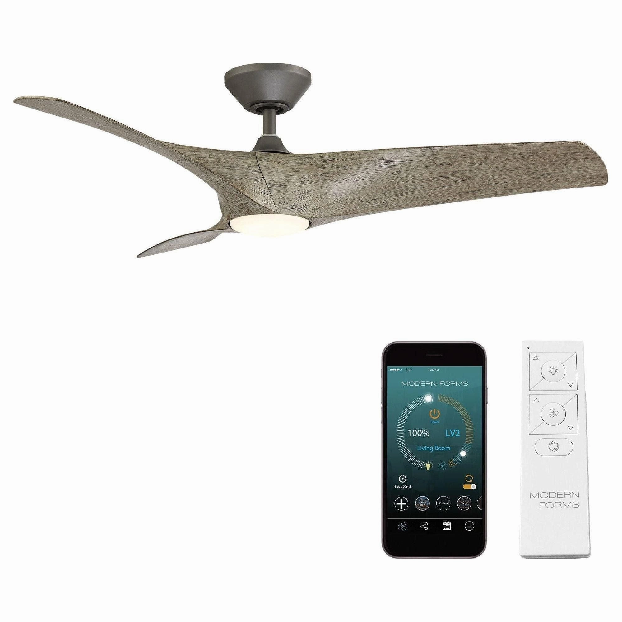 Zephyr Indoor/Outdoor 3-Blade 62" Smart Ceiling Fan with LED Light Kit and Remote Control smart ceiling fans with voice control
