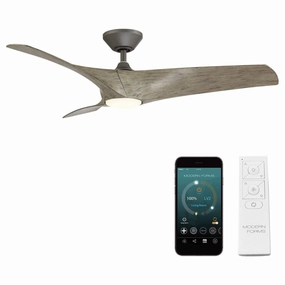 Zephyr Indoor/Outdoor 3-Blade 62" Smart Ceiling Fan with LED Light Kit and Remote Control smart ceiling fans with voice control