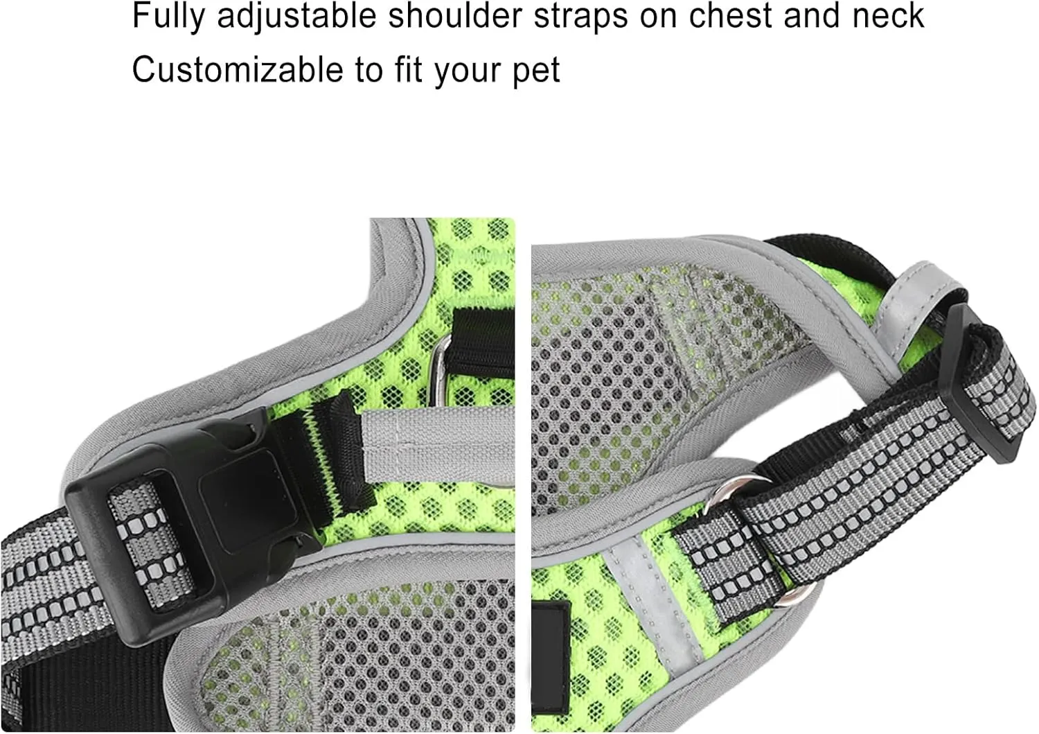 ZJchao Dog Harness, Reflective Pet Walking Harness Breathable Soft Pet Dog Vest with Handle Leash Puppy Service Vest for Small to Large Walking Running (XL)