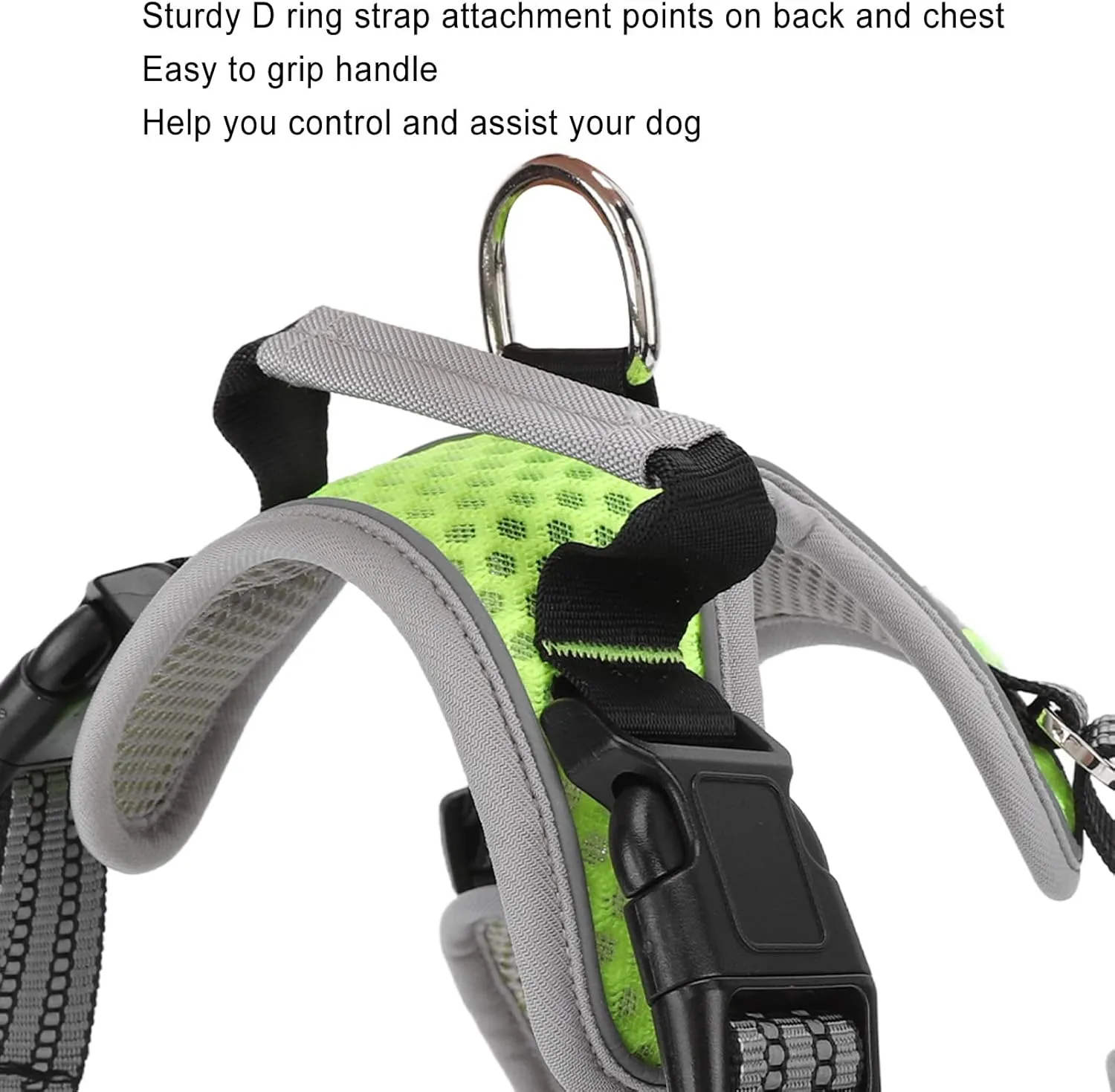 ZJchao Dog Harness, Reflective Pet Walking Harness Breathable Soft Pet Dog Vest with Handle Leash Puppy Service Vest for Small to Large Walking Running (XL)