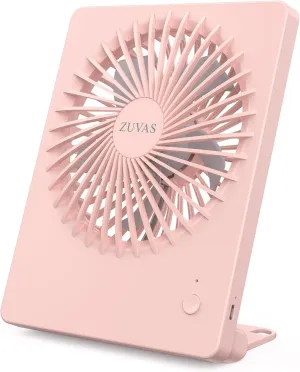 Zuvas Desk Fan Battery Operated Fan Rechargeable 180Tilt Folding Personal Fan Ultra Quiet Small Portable Fan 3 Speed Adjustable Strong Wind USB Fan For Office Bedroom Home Desktop Camping USB desktop fan for workspace