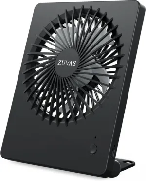 Zuvas Desk Fan Battery Operated, Rechargeable 180Tilt Folding Personal Ultra Quiet Small Portable Fan 3 Speed Adjustable Strong Wind USB Fan For Office Bedroom Home Desktop Camping (Black) USB desktop fan for workspace