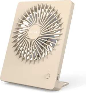 Zuvas Desk Fan Battery Operated Rechargeable 180Tilt Folding Personal Ultra Quiet Small Portable Fan Beige USB desktop fan for workspace