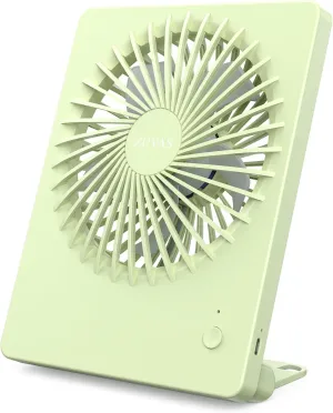 Zuvas Desk Fan Battery Operated Rechargeable 180Tilt Folding Personal Ultra Quiet Small Portable Fan Light Green USB desktop fan for workspace