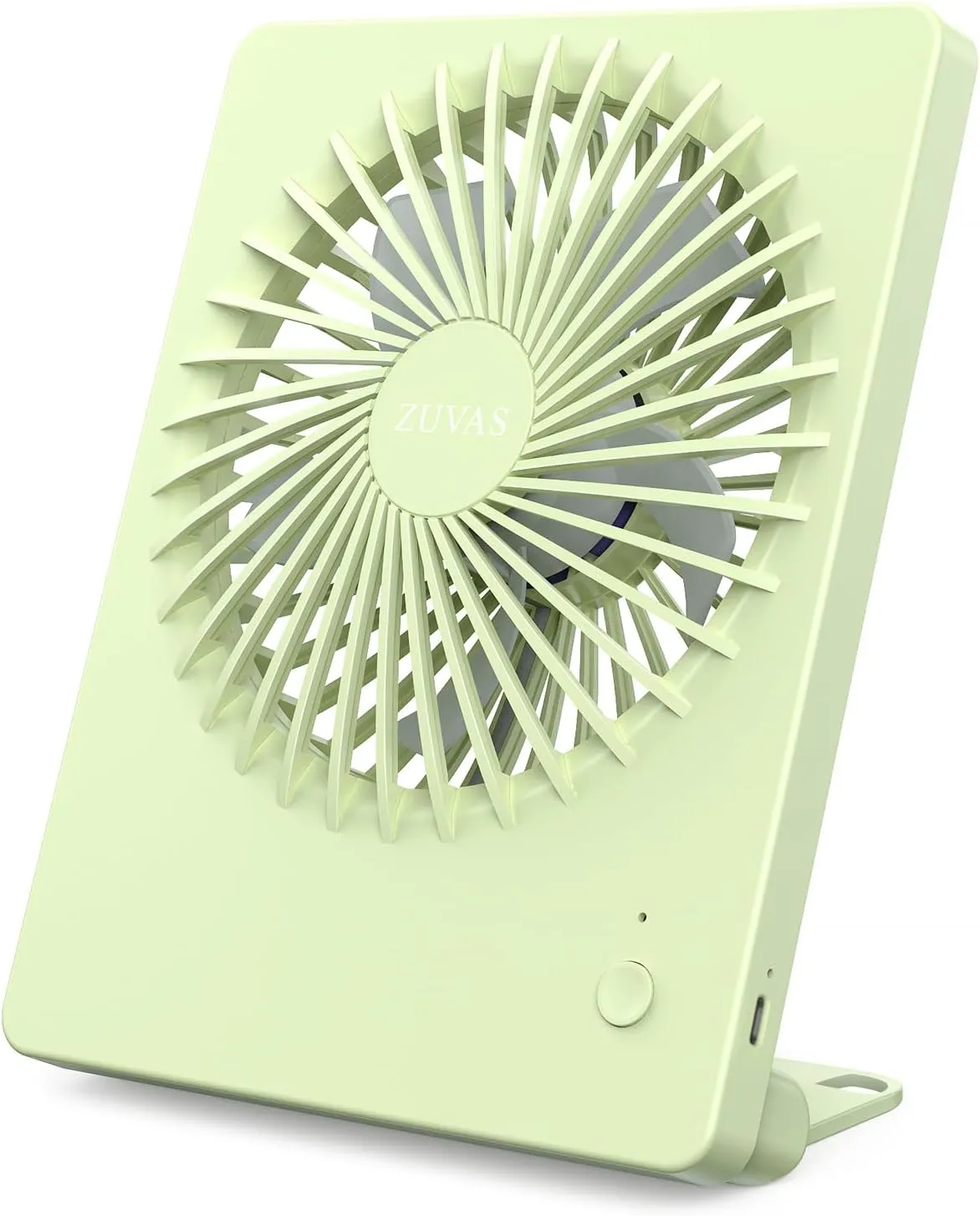 Zuvas Desk Fan Battery Operated Rechargeable 180Tilt Folding Personal Ultra Quiet Small Portable Fan Light Green USB desktop fan for workspace