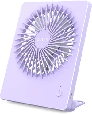 Zuvas Desk Fan Battery Operated Rechargeable 180Tilt Folding Personal Ultra Quiet Small Portable Fan Light Purple Octopus-shaped decorative fan