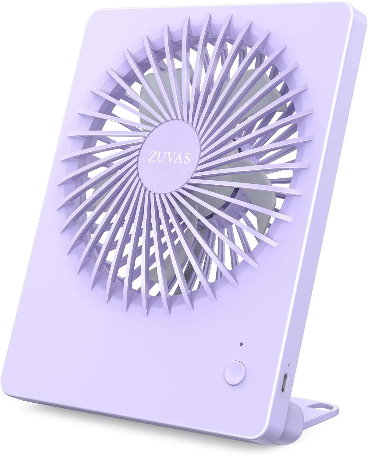 Zuvas Desk Fan Battery Operated Rechargeable 180Tilt Folding Personal Ultra Quiet Small Portable Fan Light Purple Octopus-shaped decorative fan